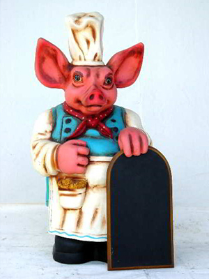 Pig with Black Board