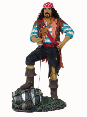 Pirate with Barrel - Click Image to Close