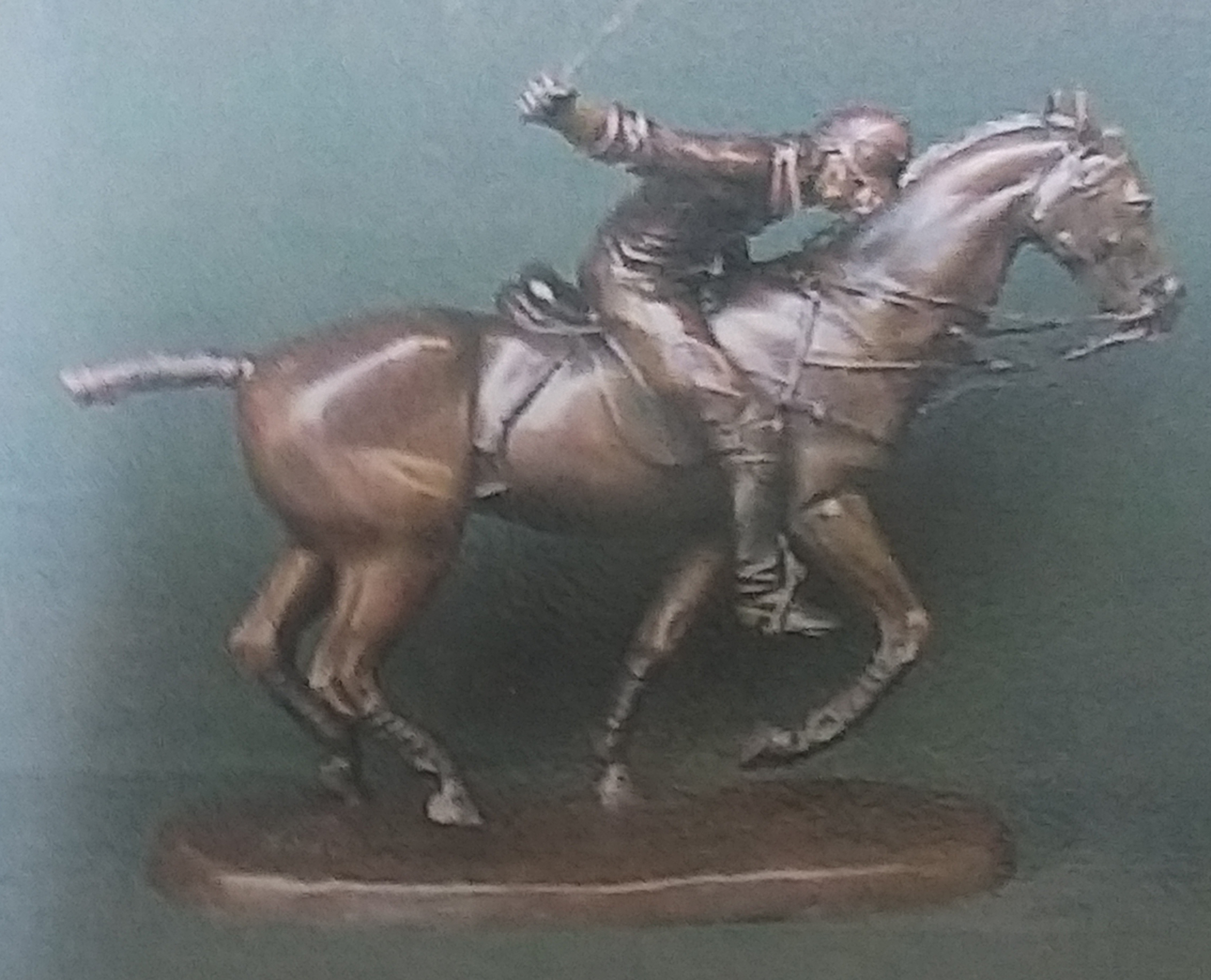Bronze Polo Player Tabletop Statue