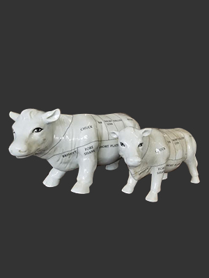 Porcelain Cow Statue - Click Image to Close