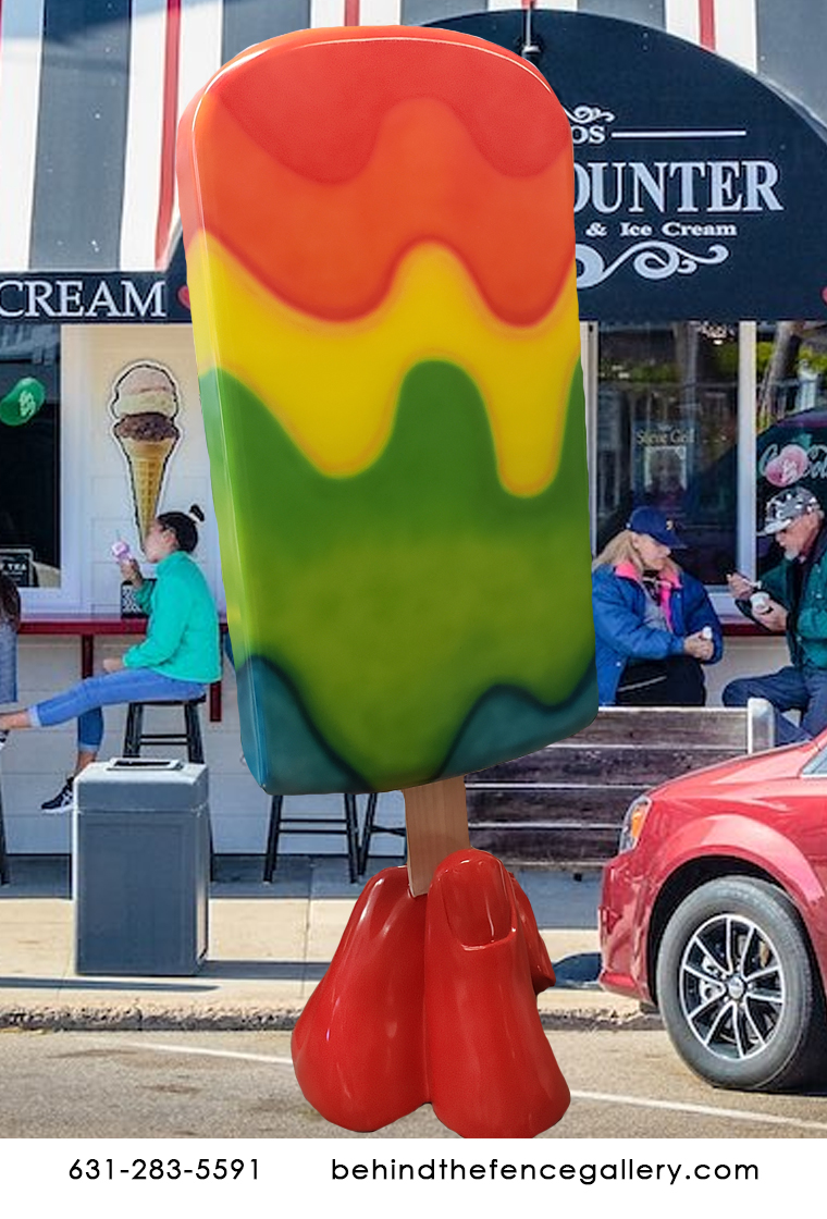 4ft Tall Tie Dye Popsicle Statue - Click Image to Close