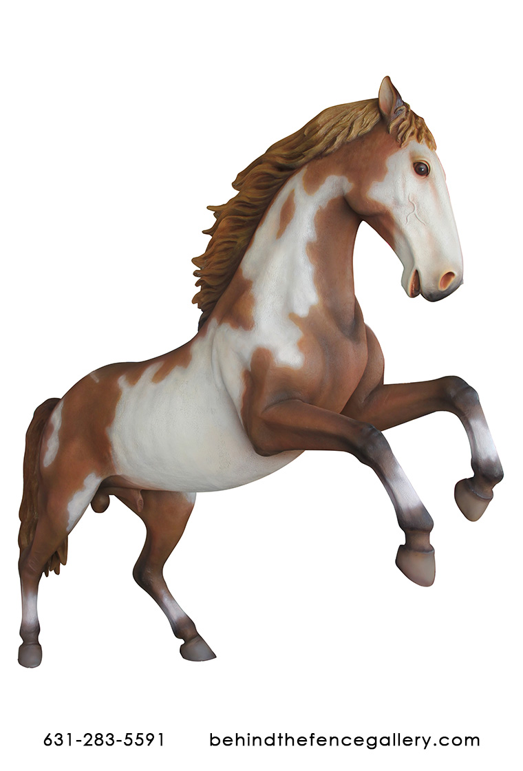 Rearing Male Horse Statue - Click Image to Close