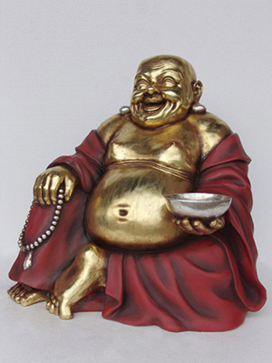 Buddha Sitting-Red and Gold - Click Image to Close