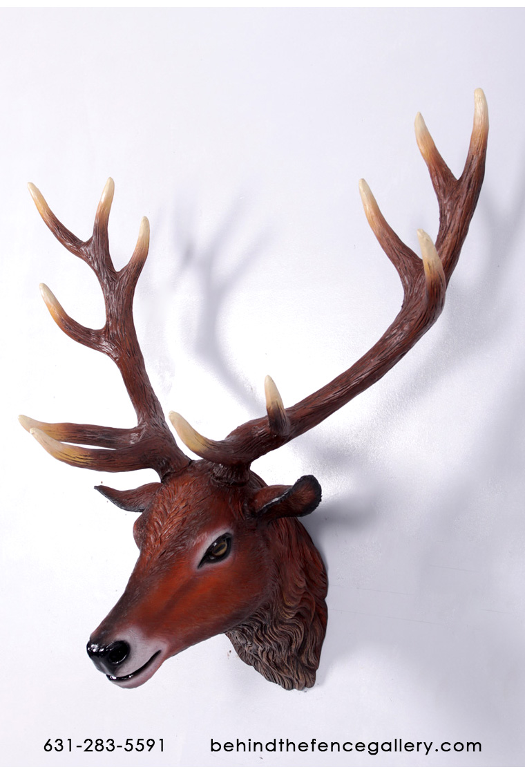Red Deer Stag Head Wall Mount - Click Image to Close