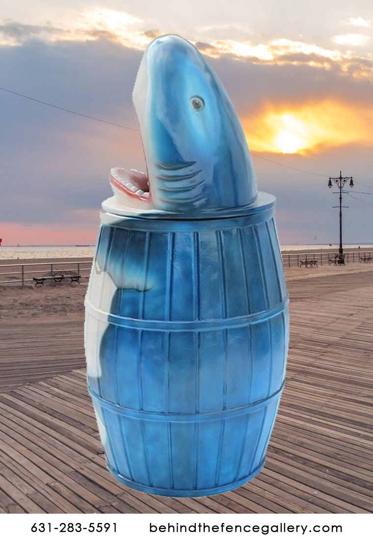 Great White Shark Waste Bin Statue - Click Image to Close