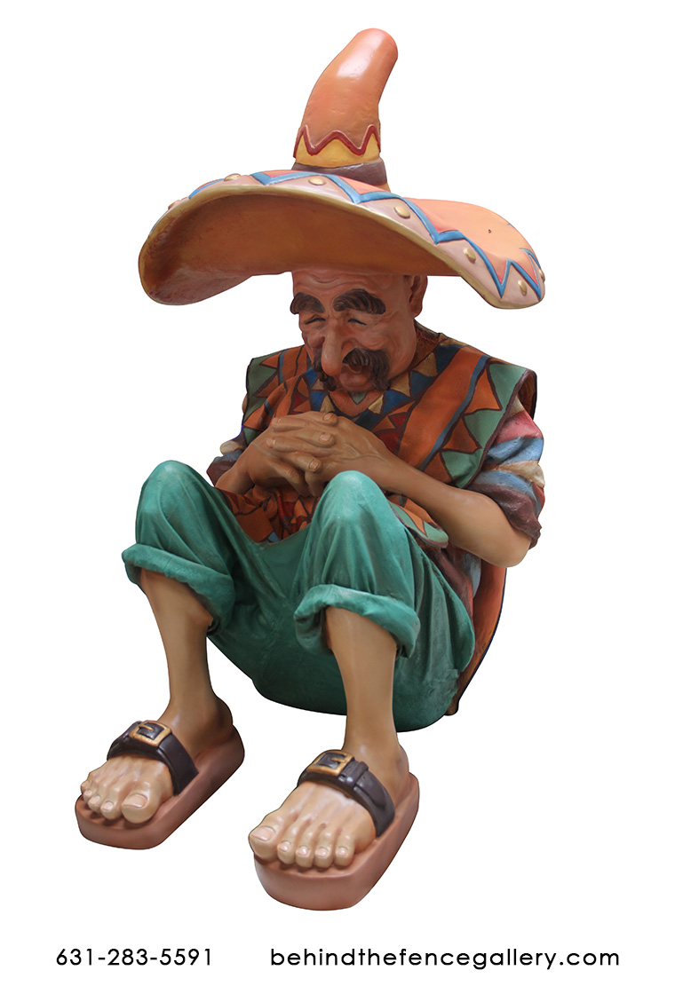 Sleeping Mexican Man Statue - Click Image to Close