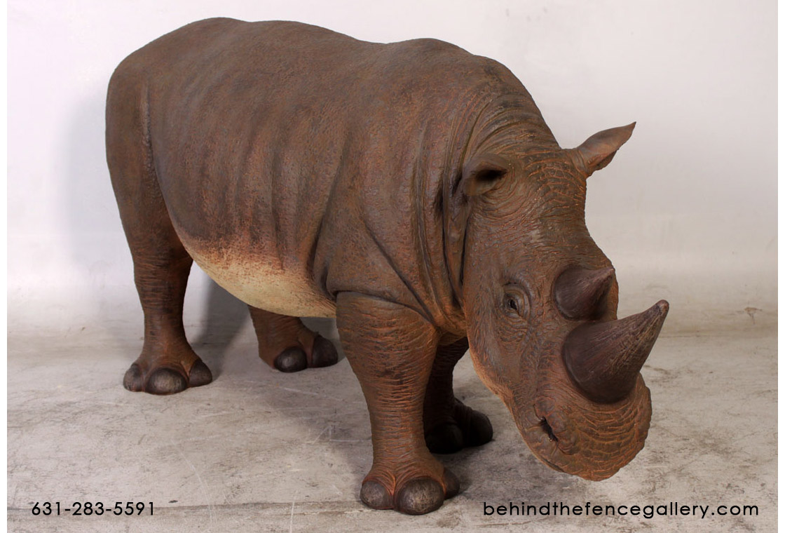 Small Rhinoceros Statue - Click Image to Close