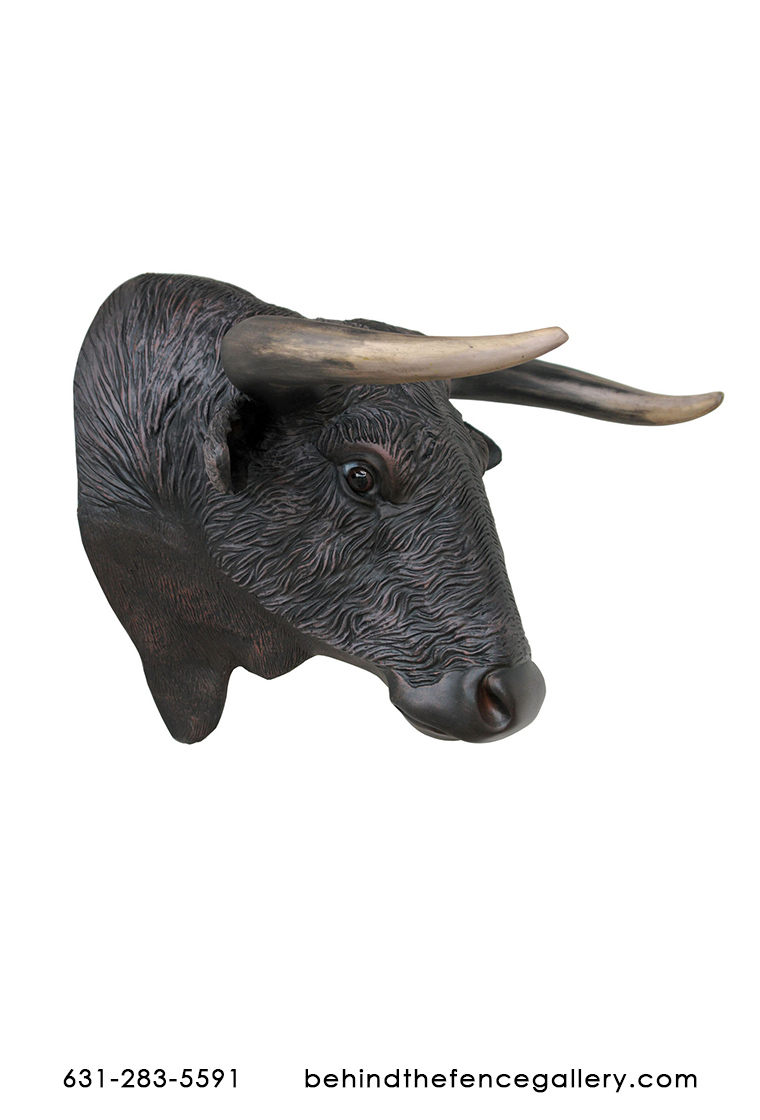 Spanish Bull Head with Horns Wall Mount - Click Image to Close