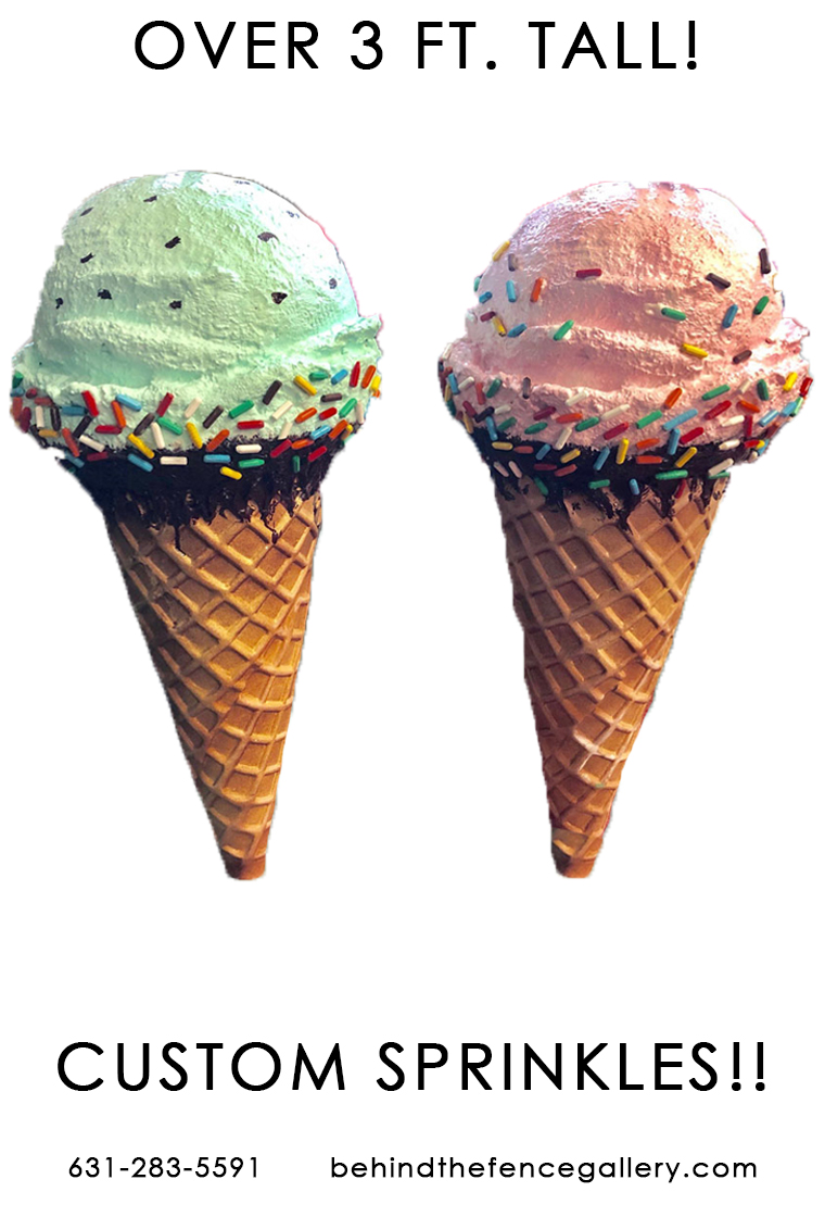 Custom Hard Scoop Wall Mounted Ice Cream Cone With Sprinkles - Click Image to Close