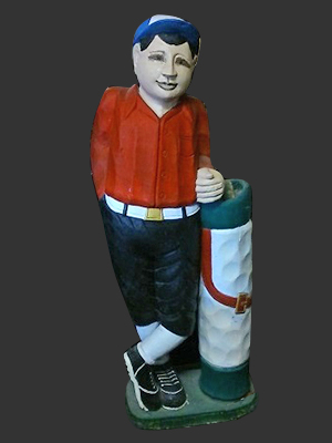 Wooden Golfer Statue - Click Image to Close